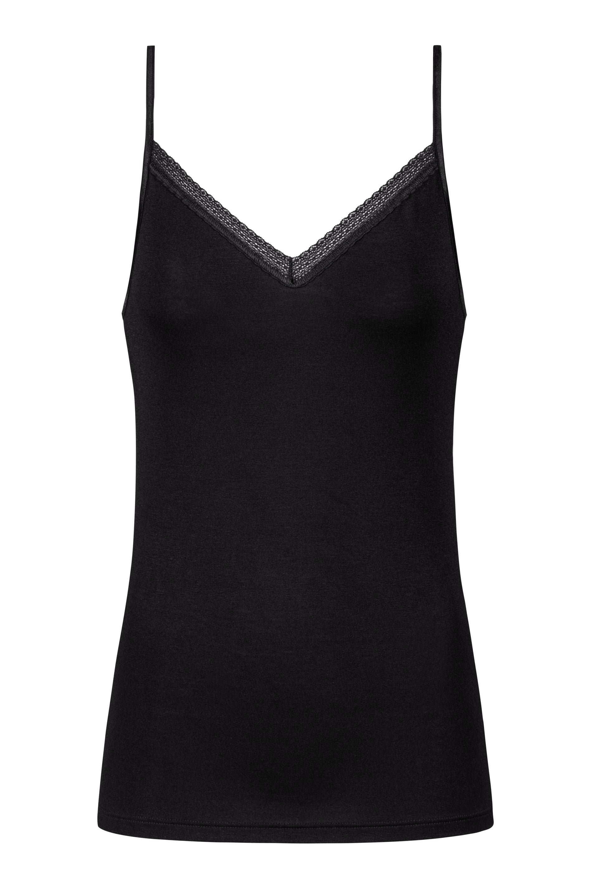 Spaghetti Top+Modal Lace+Farbe Schwarz