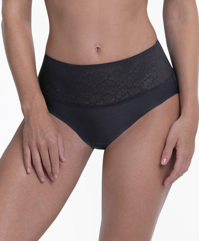 High Waist+Essential Lace+Farbe Shadow Blue