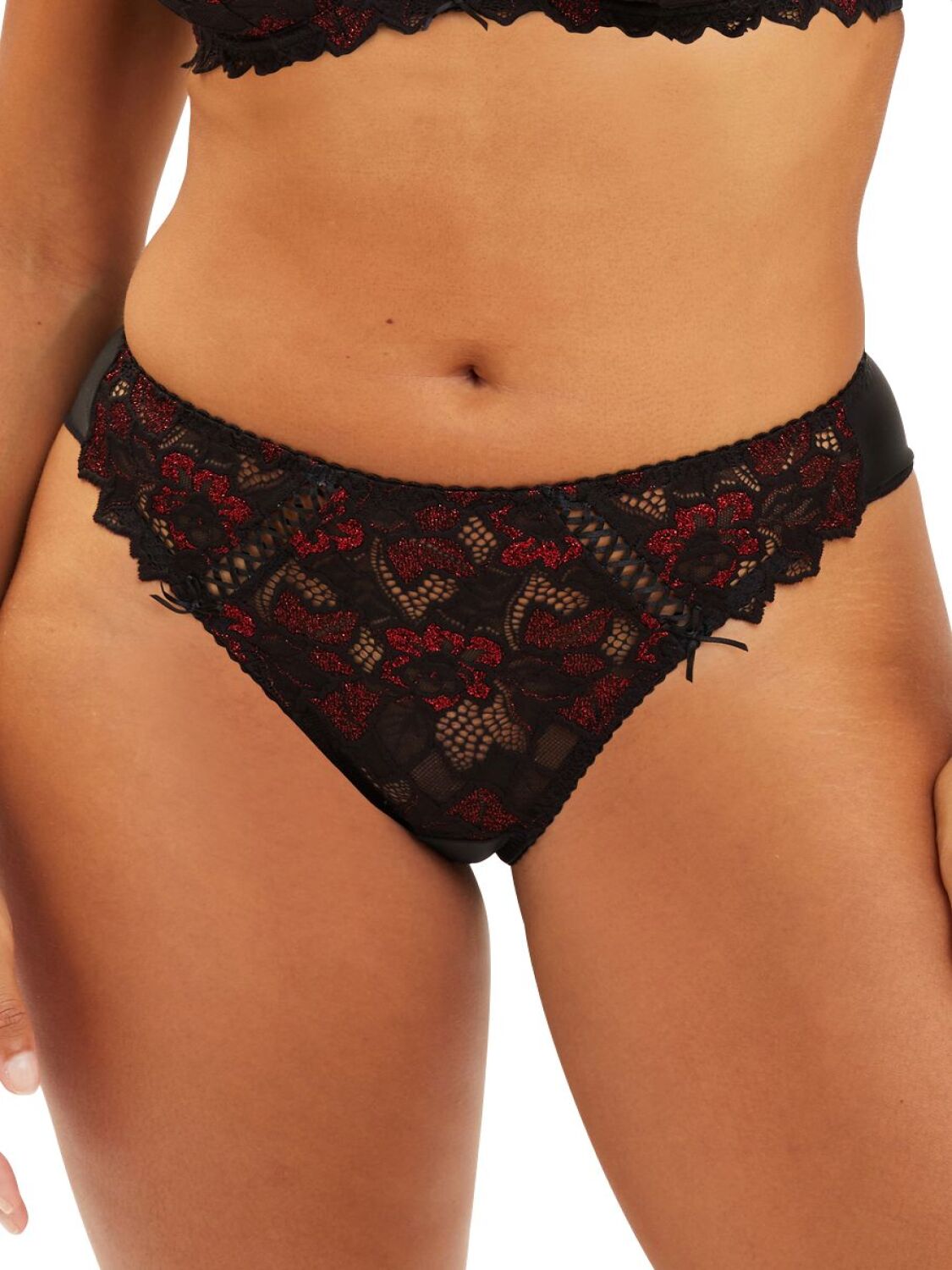 Sans Complexe Tanga Arum Glitter Farbe Black & Red Glitter