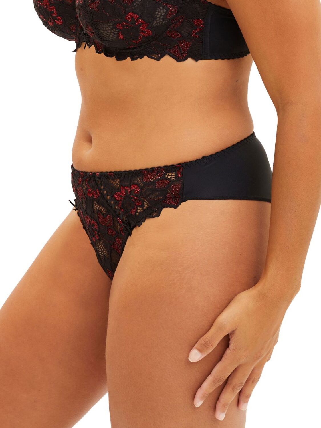 Sans Complexe Tanga Arum Glitter Farbe Black & Red Glitter